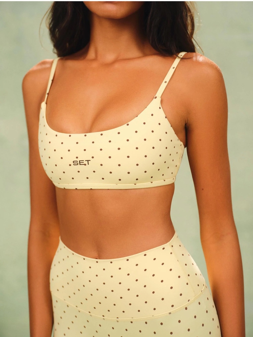 NWT Polka Dot butter yellow Set active set
